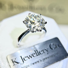 將圖片載入圖庫檢視器 Moissanite Classic Six Prongs 5ct Ring 莫桑石經典幼臂5卡戒指
