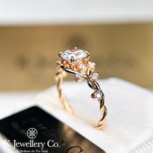 Load image into gallery viewer Moissanite Rose Vine Ring Moissanite vine rose ring
