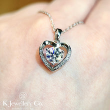 Load image into gallery viewer Moissanite Heart Necklace Moissanite Heart Necklace
