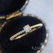 將圖片載入圖庫檢視器 Diamond 18K Gold 0.1ct Ring 18K天然鑽石10分戒指
