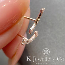 Load image into gallery viewer Diamond 18K Gold Smile Ear Studs
