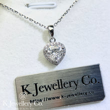 Load image into gallery viewer Moissanite Heart Paved Necklace Moissanite Heart Paved Necklace
