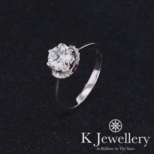 Load the video into the gallery viewer and play, Moissanite Love Crown Ring Moissanite Ring
