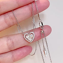 Load the video into the gallery viewer and play, Imported high carbon diamond hollow love surrounding necklace/earrings

