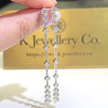 Load the video into the gallery viewer and play, Moissanite Full Paved Long Earrings Moissanite Full Paved Long Earrings
