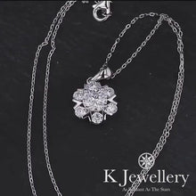 Load the video into the gallery viewer and play, Moissanite Snowflake Necklace Moissanite romantic snowflake necklace
