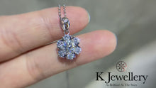 Load the video into the gallery viewer and play, Moissanite Snowflake Necklace Moissanite romantic snowflake necklace
