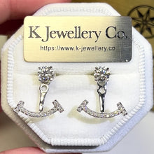 Load the video into the gallery viewer and play, Moissanite Smile Two ways 1.2ct Earrings full moissanite 2-way high setting earlobe smile earrings
