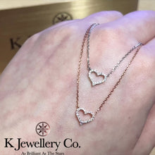 Load the video into the gallery viewer and play, Moissanite Hearts Pendent Moissanite love necklace
