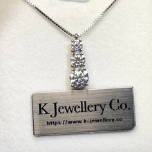 Load the video into the gallery viewer and play, Moissanite Three Stars 1.8ct Necklace Moissanite gradient three-layer diamond necklace
