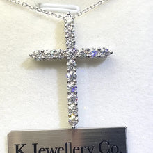 Load the video into the gallery viewer and play, Moissanite 1.6ct Cross Necklace Moissanite 1.6ct Cross Necklace
