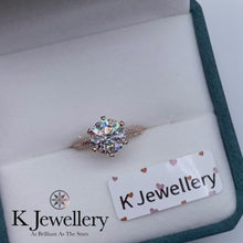 Load the video into the gallery viewer and play, Moissanite 18K Gold Setting Paved Ring 18K Moissanite six-prong pavé ring
