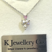 Load the video into the gallery viewer and play, Moissanite Heart Necklace Moissanite love necklace
