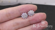 Load the video into the gallery viewer and play, Moissanite Sun Flower Ear Studs Moissanite sun flower earrings
