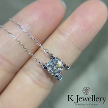 Load the video into the gallery viewer and play, Moissanite Horns Necklace moissanite hollow high setting four prong necklace
