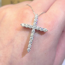 Load the video into the gallery viewer and play, Moissanite 1.6ct Cross Necklace Moissanite 1.6ct Cross Necklace
