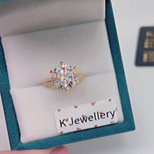 Load the video into the gallery viewer and play, Moissanite Setting Pave Ring Moissanite six-prong pave ring
