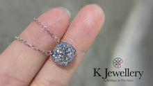 Load the video into the gallery viewer and play, Moissanite Belle Necklace Moissanite Belle pavé necklace
