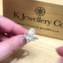 Load the video into the gallery viewer and play, Moissanite Pear Josephine Ring Moissanite pear-shaped with marquise ring
