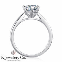 Load image into gallery viewer Moissanite Six Prong Ring Moissanite classic small arm six prong ring
