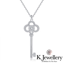 Load image into gallery viewer Moissanite Crown Pave Key Necklace Moissanite Crown Key Necklace
