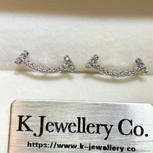 Load image into gallery viewer Moissanite Smile Ear Studs Moissanite smile earrings
