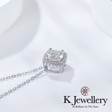 Load image into gallery viewer Moissanite Square Full Paved Necklace Moissanite Square Bezel Necklace
