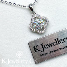 Load image into gallery viewer Moissanite Lucky Four Leaf Clover Necklace Moissanite Lucky Four Leaf Clover Necklace
