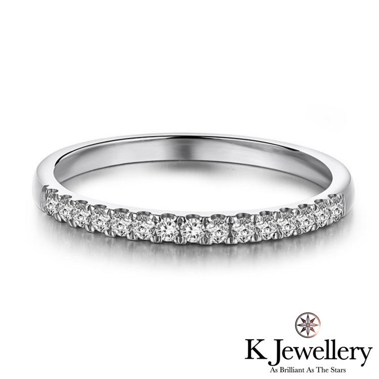 Moissanite 1.5mm Stacking Ring 莫桑石半圈線戒