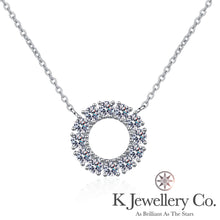 Load image into gallery viewer Moissanite Round Circle Necklace Moissanite round full diamond necklace
