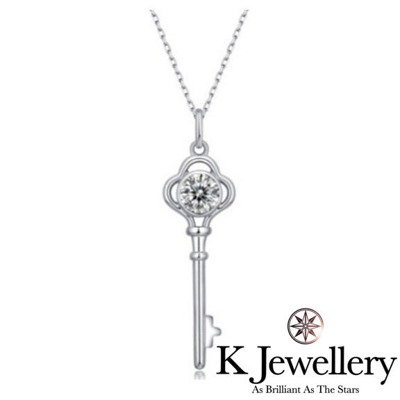 Moissanite Crown Key Necklace莫桑石皇冠鑰匙頸鏈
