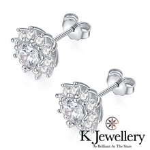 Load image into gallery viewer Moissanite Sun Flower Ear Studs Moissanite sun flower earrings
