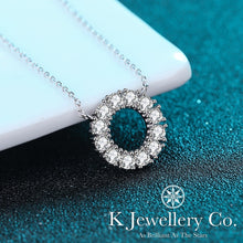Load image into gallery viewer Moissanite Round Circle Necklace Moissanite round full diamond necklace
