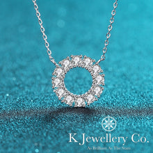 Load image into gallery viewer Moissanite Round Circle Necklace Moissanite round full diamond necklace
