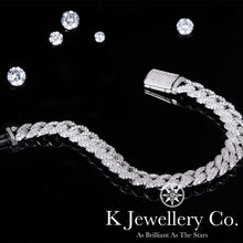 Load image into gallery viewer Moissanite Full Paved Cuban Chain Bracelet Moissanite Full Paved Cuban Solid Bracelet
