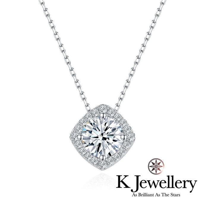 Moissanite Square Full Paved Necklace 莫桑石方型圍鑲頸鏈