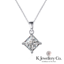 Load image into gallery viewer Moissanite Princess Cut Necklace Moissanite Princess Cut Necklace
