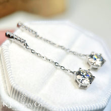 Load image into gallery viewer Moissanite Six Claws Drop Earrings Moissanite Six Claws Long Earrings
