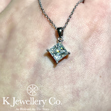 Load image into gallery viewer Moissanite Princess Cut Necklace Moissanite Princess Cut Necklace

