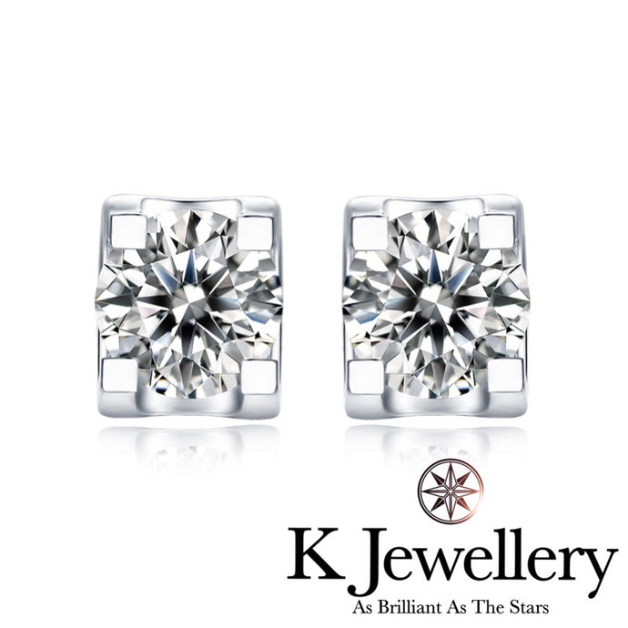 Moissanite Horns Ear Studs 莫桑石牛角清鑲耳釘