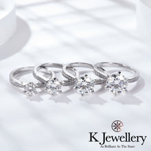 將圖片載入圖庫檢視器 Moissanite Six Prongs  Ring 莫桑石靈動六爪戒指
