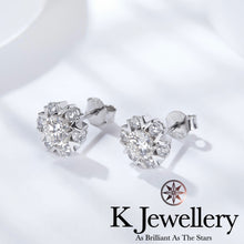 Load image into gallery viewer Moissanite Snowflakes Ear Studs Moissanite romantic snowflake earrings

