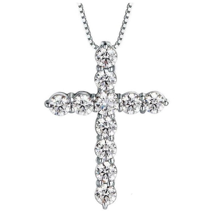 Moissanite Cross Necklace 莫桑石十字架頸鍊