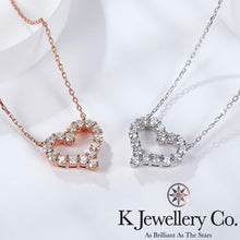 Load image into gallery viewer Moissanite Heart Paved Necklace Moissanite Love Medium Necklace

