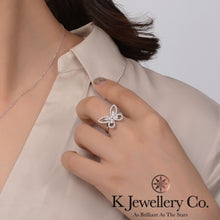 Load image into gallery viewer Moissanite Butterfly Paved Ring Moissanite all-stone butterfly ring
