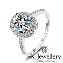 將圖片載入圖庫檢視器 Moissanite Oval Paved Ring 莫桑石橢圓形圍鑲1ct 2ct 戒指
