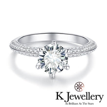 將圖片載入圖庫檢視器 Moissanite Setting Pave Ring 莫桑石六爪密鑲戒指
