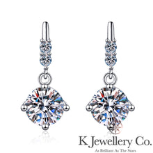 Load image into gallery viewer Moissanite Four Prong Earrings Moissanite Four Prong Drop Earrings
