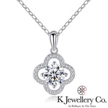 Load image into gallery viewer Moissanite Lucky Four Leaf Clover Necklace Moissanite Lucky Four Leaf Clover Necklace

