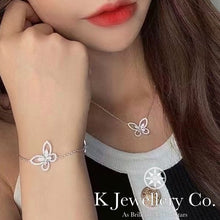 Load image into gallery viewer Moissanite Butterfly Silhouette Necklace Moissanite Phantom Butterfly Necklace
